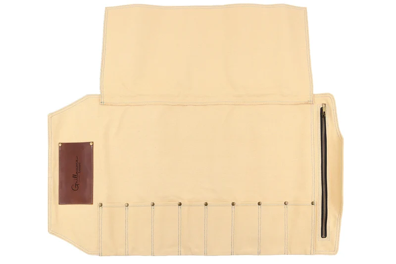 Mallette de couteaux vide Guillaume Léonard 8 places jaune pastel