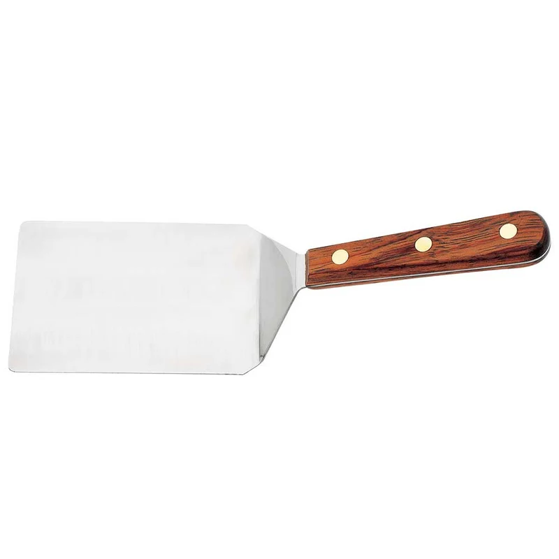 Spatule large bord carré inox manche en bois - Au Nain
