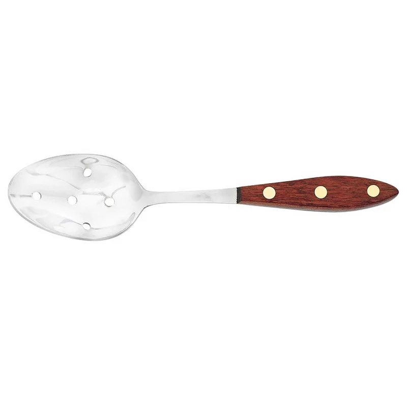 Cuillère de service perforée inox manche en bois - Au Nain