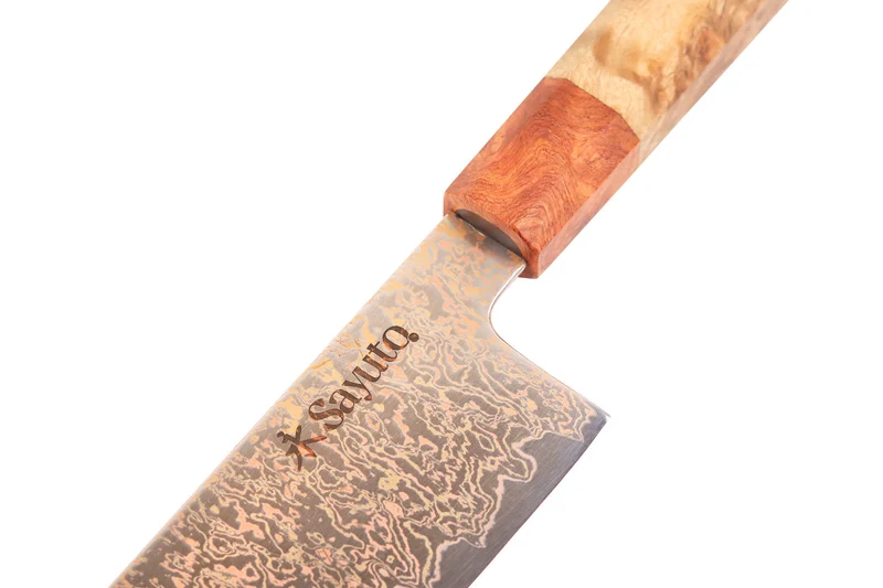 Couteau nakiri 17cm Sayuto Érable Damas 12Cr