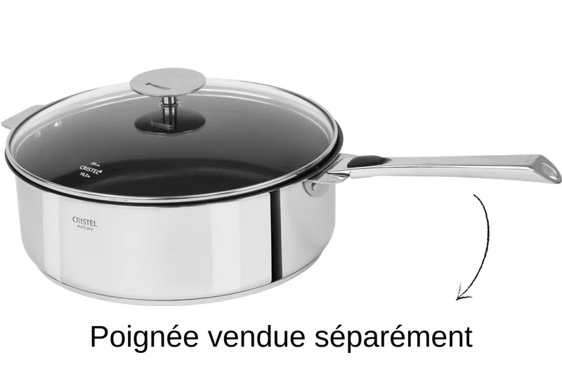 Sauteuse antiadhérente Cristel Casteline amovible Exceliss en inox 5 plis