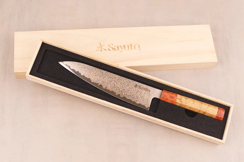 Couteau de chef 21cm Sayuto Érable Damas 12Cr
