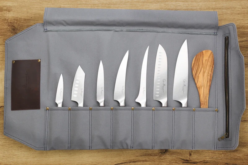 Mallette de couteaux vide Guillaume Léonard 8 places grise