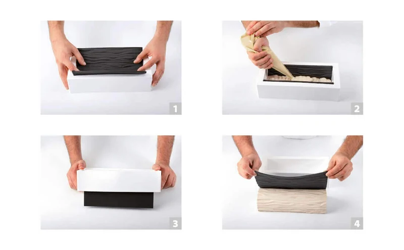 Kit moule à bûche 250 x 90mm + tapis de décor Silikomart