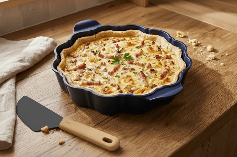 Plat à tarte Cookut Le Formidable avec coupe-tarte myrtille