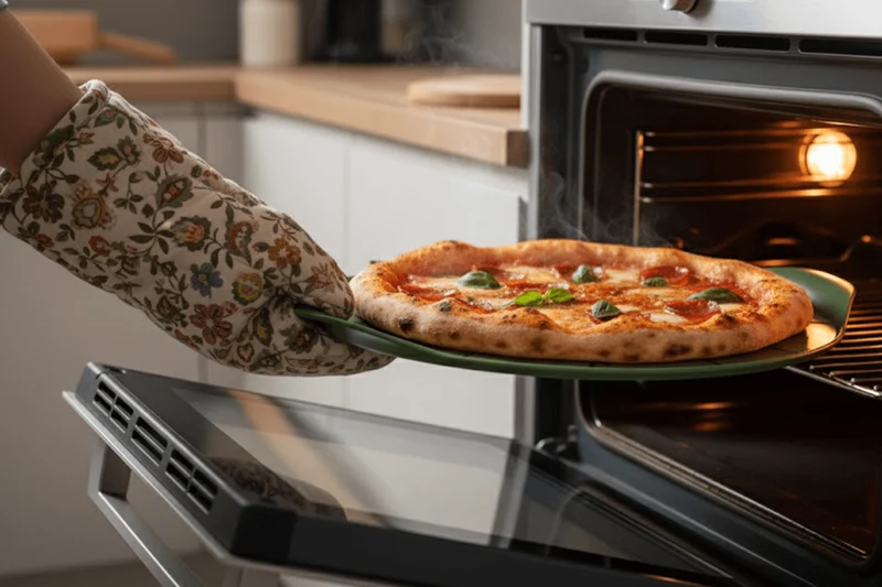 Plat à pizza Cookut Le Formidable fougère avec coupe-pizza et livret de recettes