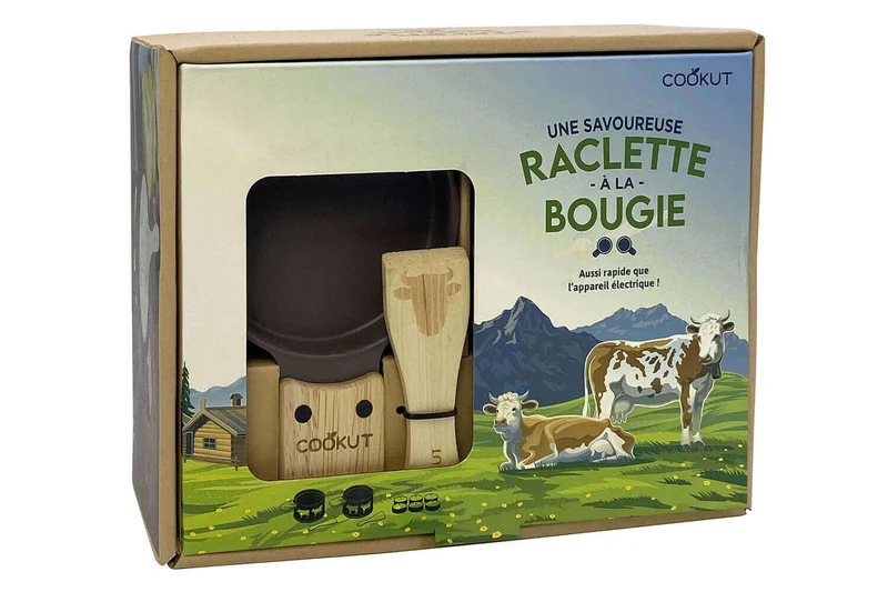 Service à raclette à la bougie Cookut Lumi édition limitée services poêlons et spatules pour 2
