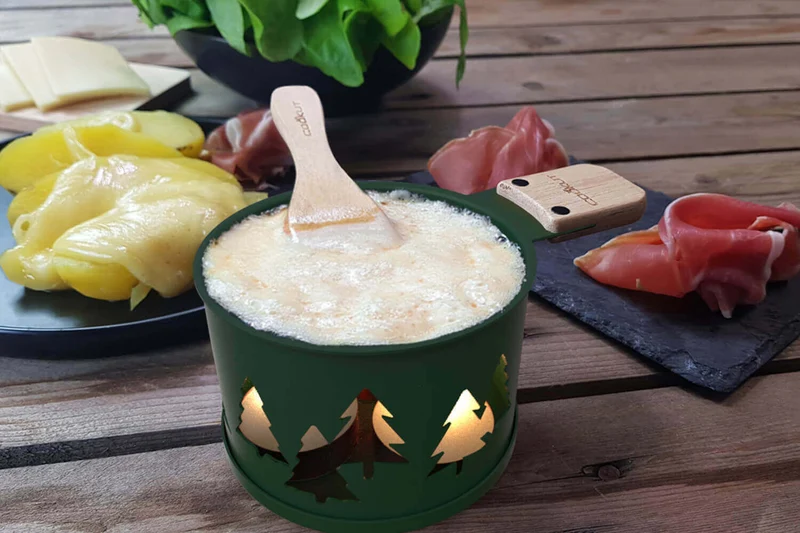 Service à raclette à la bougie Cookut Lumi édition limitée services poêlons et spatules pour 2