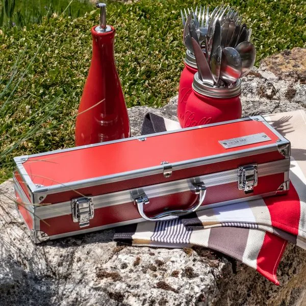 Mallette 3 ustensiles Barbecue Rouge - LE MARQUIER