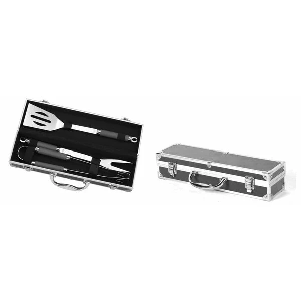 Mallette 3 ustensiles Barbecue Plancha Gris - LE MARQUIER
