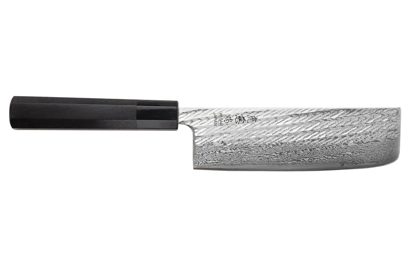 Couteau nakiri 16,5cm japonais artisanal Wusaki Kuronawa G3 damas