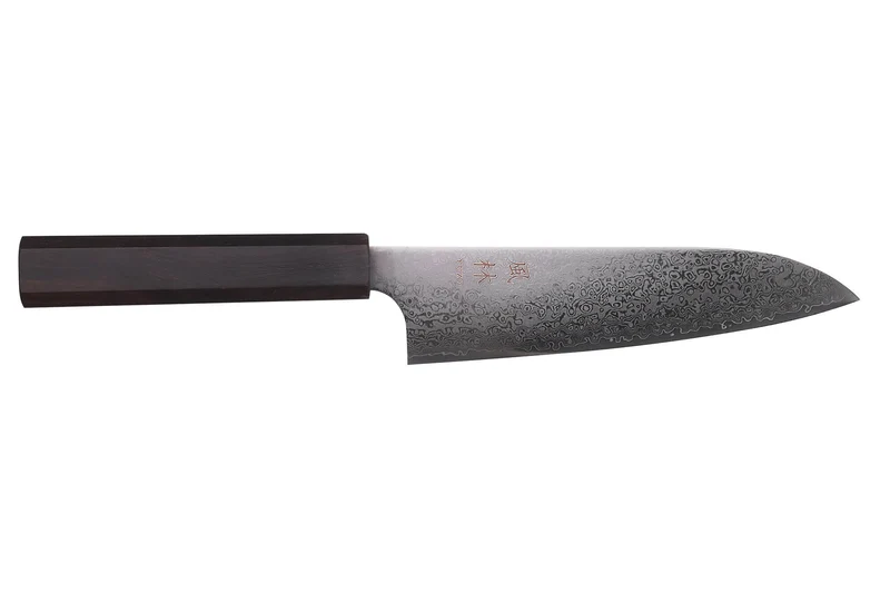 Couteau santoku 17cm japonais artisanal Yuzo Kurogane Damas VG10