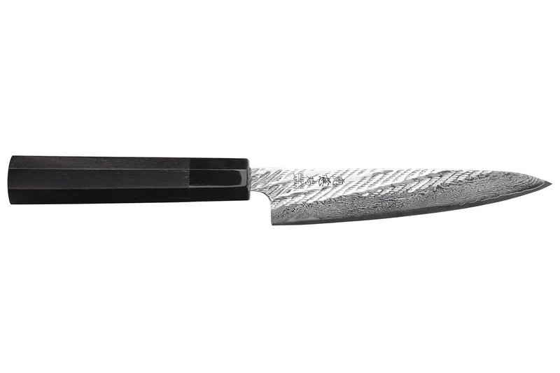 Couteau universel 13,5cm japonais artisanal Wusaki Kuronawa G3 damas