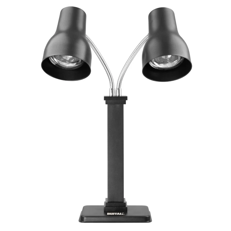 Lampe chauffante double sur pied Buffalo noir mat 2x250 W