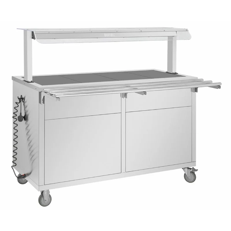 Buffet central mobile avec plaque chauffante Buffalo 4 x GN 1/1