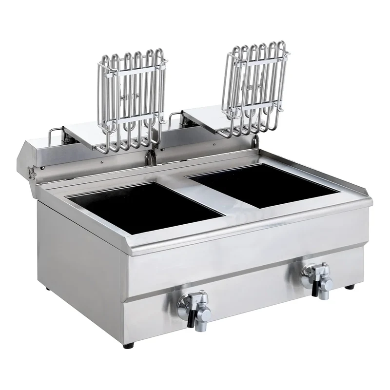 Friteuse électrique double ECO 13+13 litres avec robinet de vidange, 2x 5000 W, 400 V