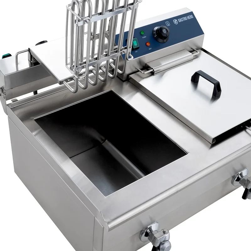 Friteuse électrique double ECO 13+13 litres avec robinet de vidange, 2x 5000 W, 400 V