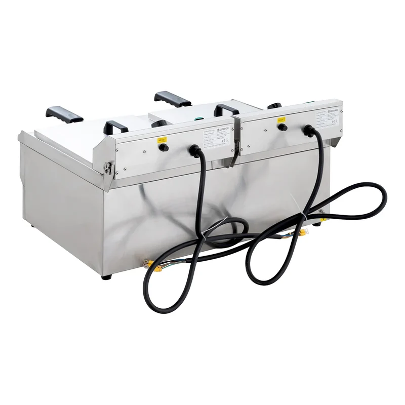 Friteuse électrique double ECO 13+13 litres avec robinet de vidange, 2x 5000 W, 400 V