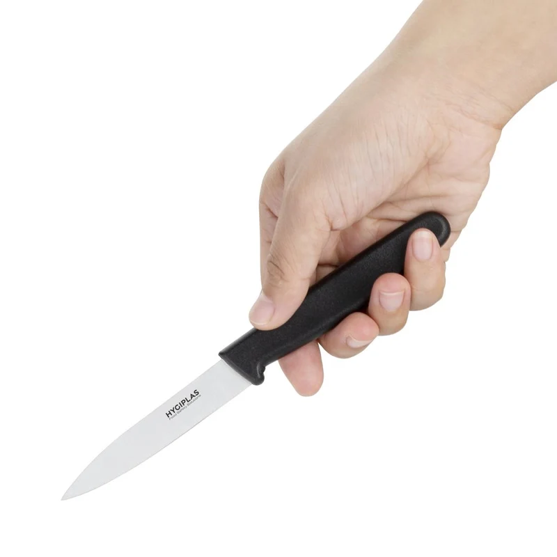 Couteau d'office lame droite Hygiplas noir 85mm