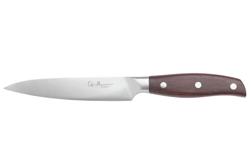 Couteau universel 13cm Guillaume Leonard Cuistot en acier inoxydable et bois de santal rouge