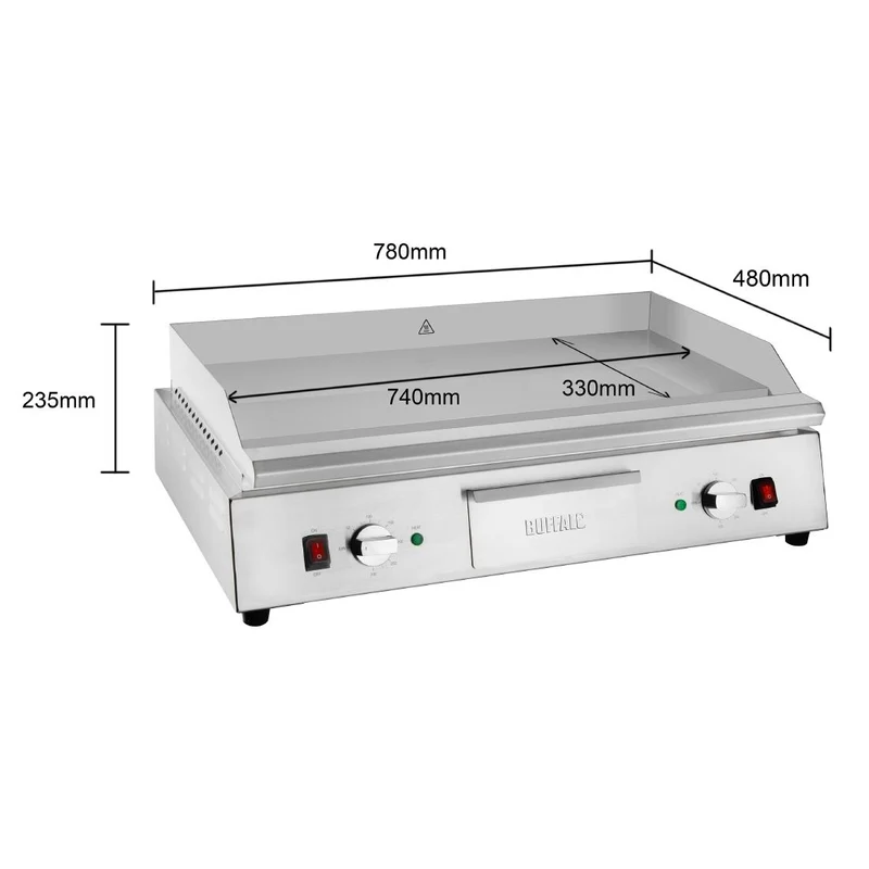 Plancha chromée double zone Buffalo 790mm