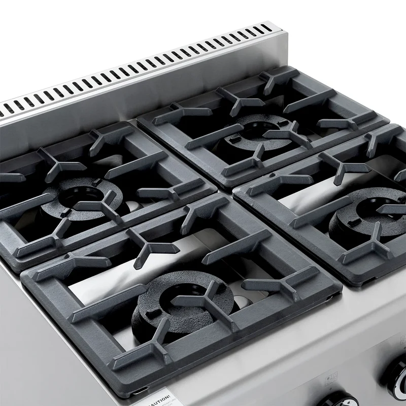 Cuisinière à gaz ECO avec soubassement ouvert - 28,8 kW - 4 brûleurs
