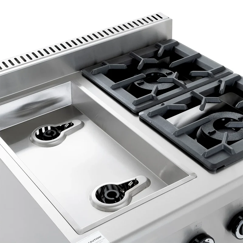 Cuisinière à gaz ECO avec soubassement ouvert - 28,8 kW - 4 brûleurs