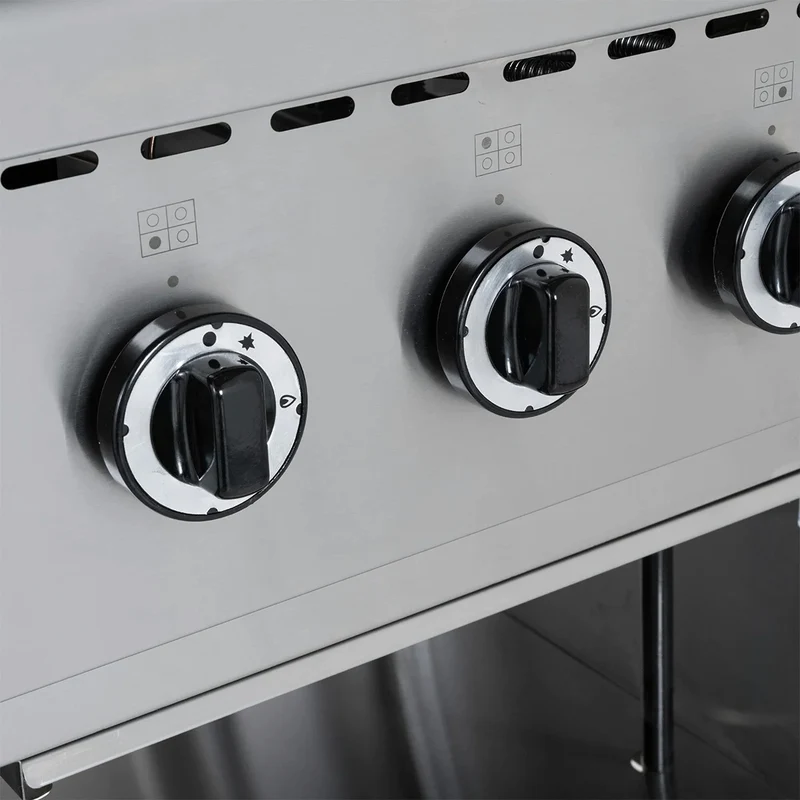 Cuisinière à gaz ECO avec soubassement ouvert - 28,8 kW - 4 brûleurs