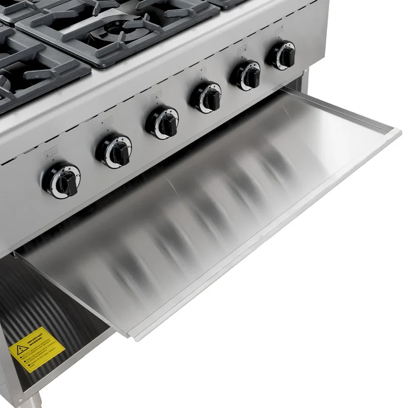 Cuisinière à gaz ECO avec soubassement ouvert - 43,2 kW - 6 brûleurs