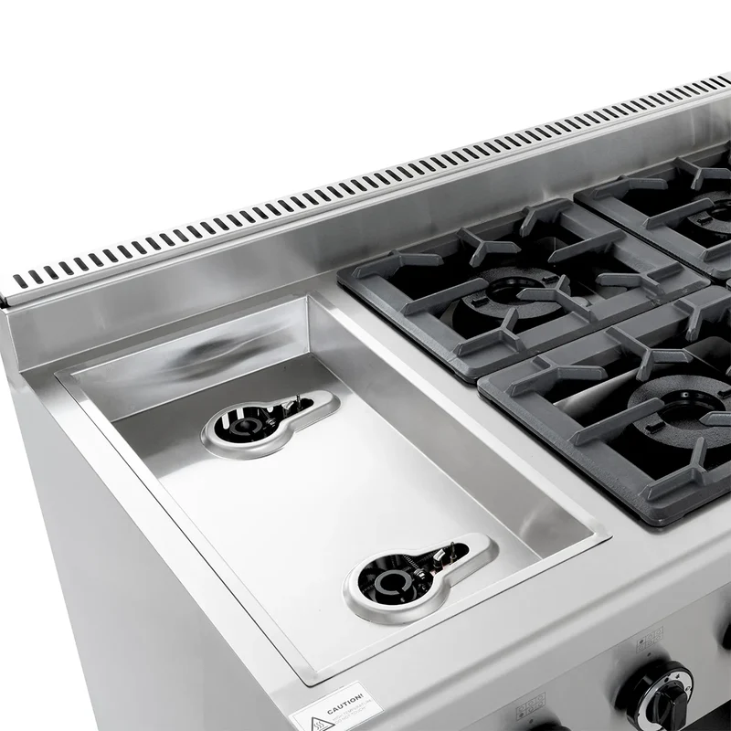 Cuisinière à gaz ECO avec soubassement ouvert - 43,2 kW - 6 brûleurs