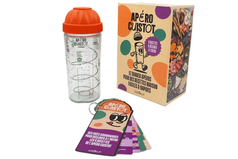 Coffret cadeau Cookut Apéro Cuisto - Shaker pour 9 préparations salées