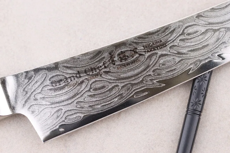 Couteau kengata universel 15cm japonais Sakai Takayuki Grand Chef Seigaiha Damas 45 couches