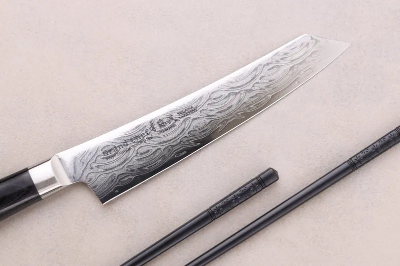 Couteau kengata universel 15cm japonais Sakai Takayuki Grand Chef Seigaiha Damas 45 couches