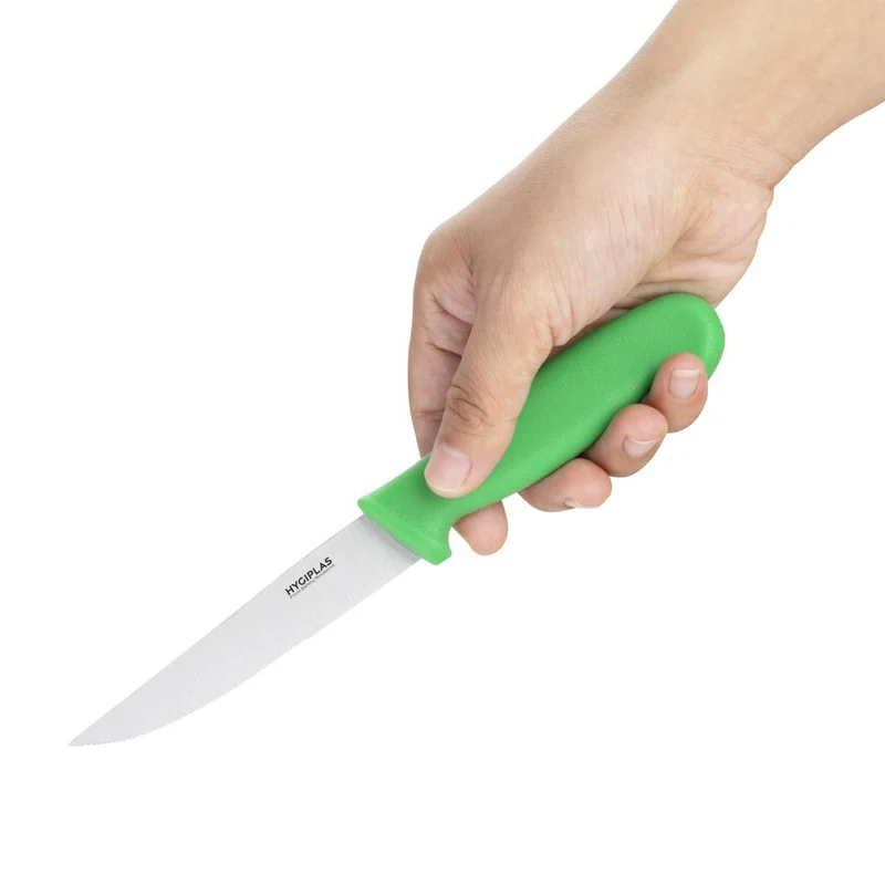 Couteau dentelé Hygiplas vert 105mm