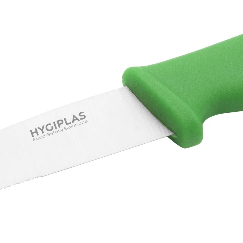 Couteau dentelé Hygiplas vert 105mm