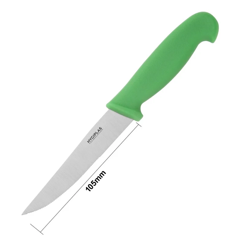 Couteau dentelé Hygiplas vert 105mm
