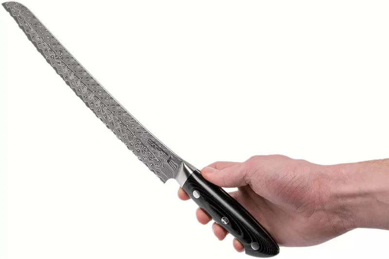 Couteau à pain japonais Zwilling Kramer Euro Stainless 26cm damassé manche en micarta