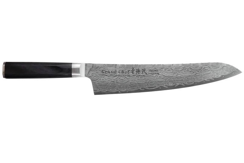Couteau de chef 24cm japonais Sakai Takayuki Grand Chef Seigaiha Damas 45 couches
