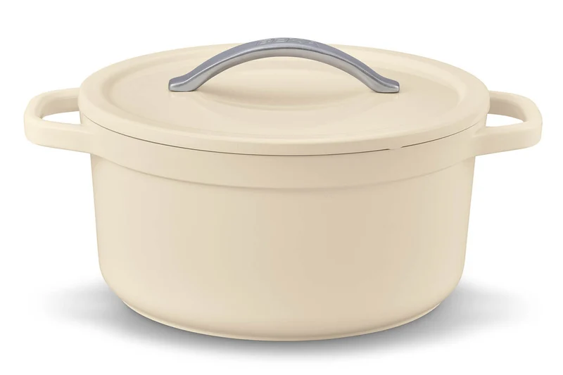 Cocotte ronde Beka Plume en aluminium 24cm - Beige