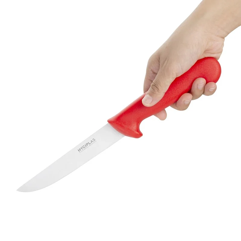 Couteau à désosser à lame rigide Hygiplas rouge 152mm