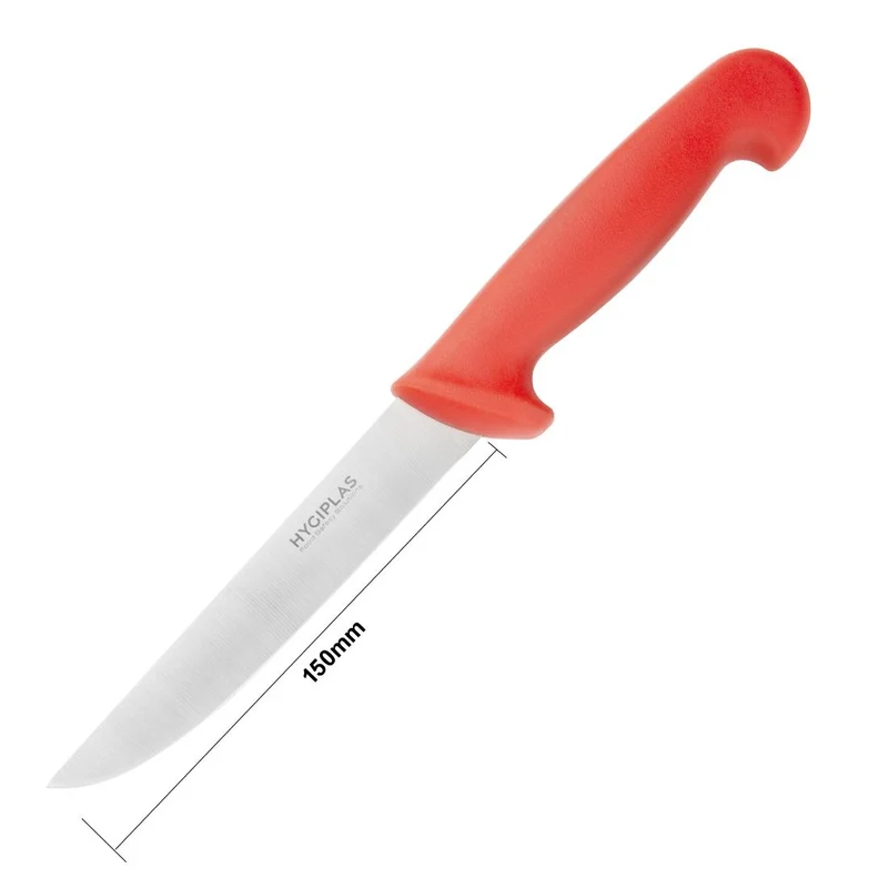 Couteau à désosser à lame rigide Hygiplas rouge 152mm
