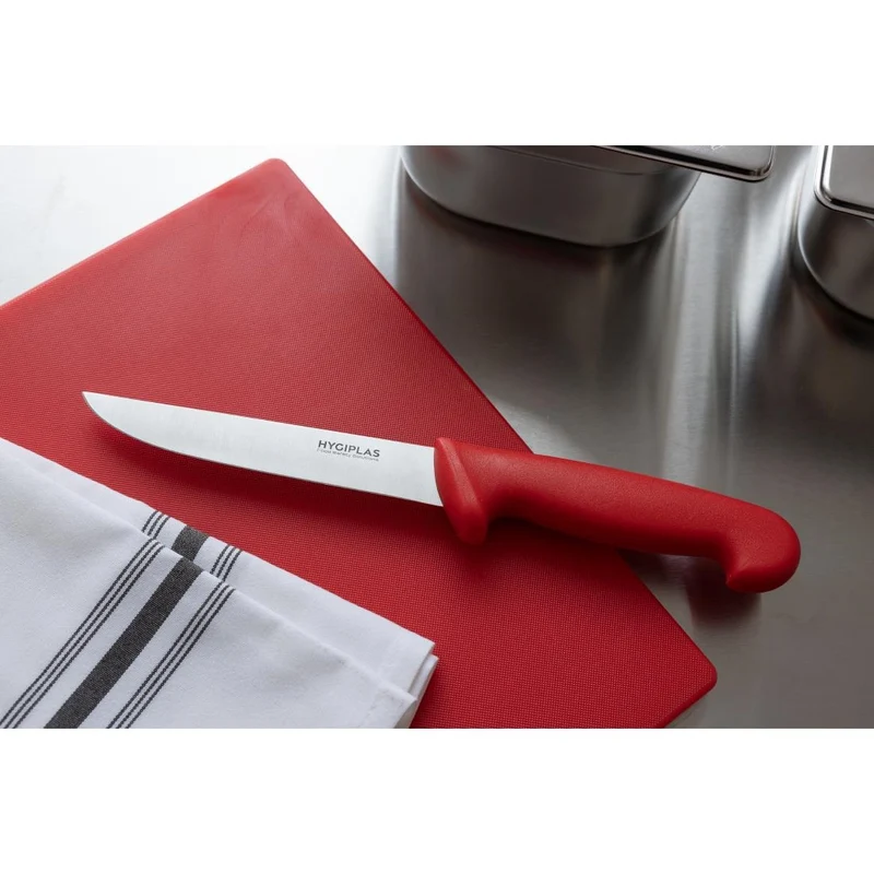 Couteau à désosser à lame rigide Hygiplas rouge 152mm