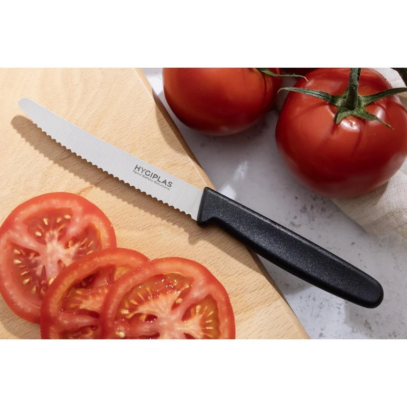 Couteau à tomates denté Hygiplas noir 100mm