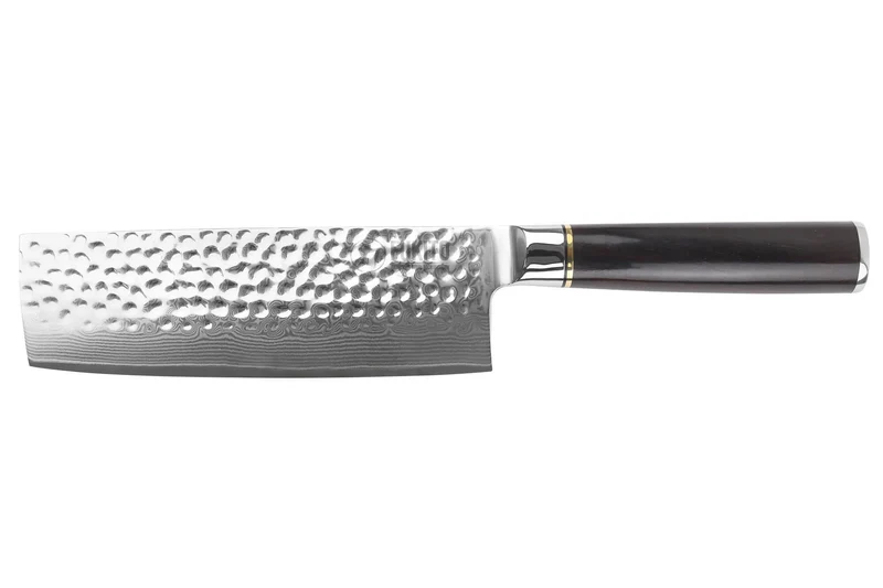 Couteau nakiri 17cm Fukito Ébène Damas martelé