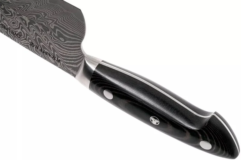 Couteau de chef japonais Zwilling Kramer Euro Stainless 26cm damassé manche en micarta