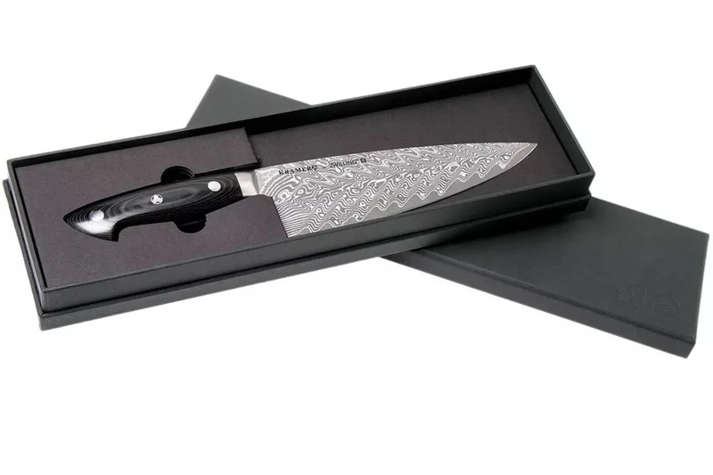Couteau de chef japonais Zwilling Kramer Euro Stainless 20cm damassé manche en micarta