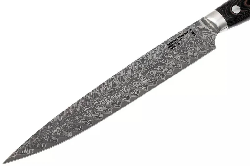 Couteau à trancher japonais Zwilling Kramer Euro Stainless 23cm damassé manche en micarta
