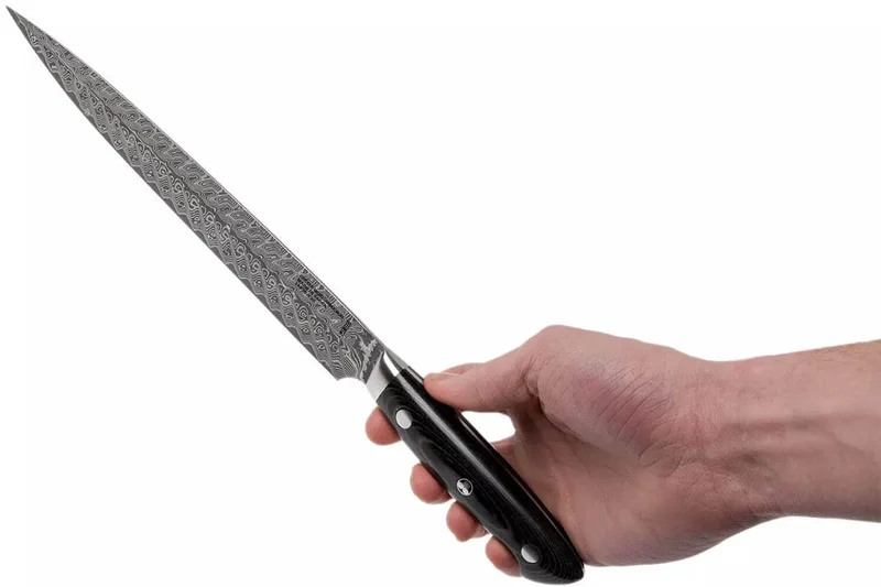 Couteau à trancher japonais Zwilling Kramer Euro Stainless 23cm damassé manche en micarta