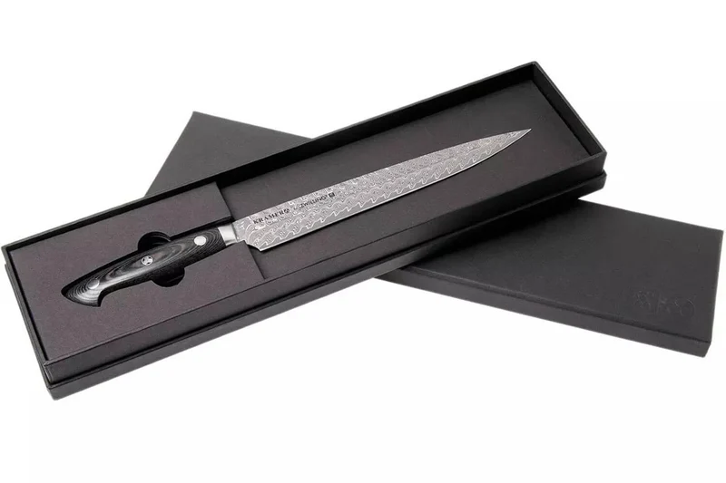 Couteau à trancher japonais Zwilling Kramer Euro Stainless 23cm damassé manche en micarta