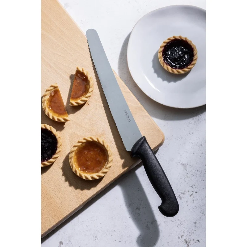 Couteau à pâtisserie denté Hygiplas noir 250mm
